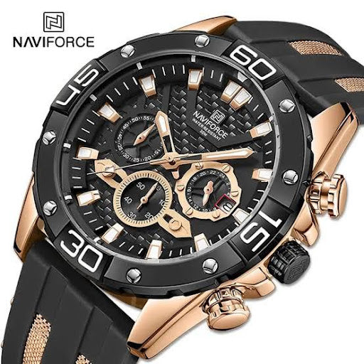 Rugged Sport Chronograph in Rose Gold & Stealth Black
